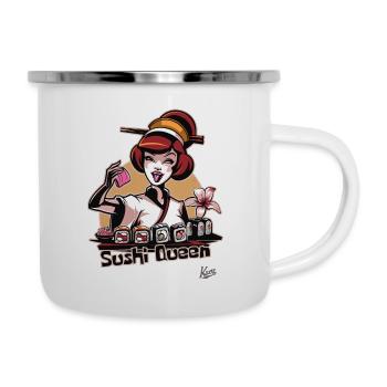 Hobby Geisha: The cheerful sushi queen - Camper Mug - white - Right