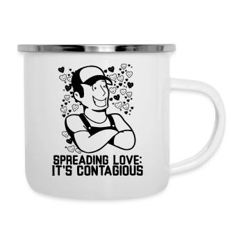 Liebe verbreiten: Es ist ansteckend - Emaille-Tasse - Weiß - Rechts