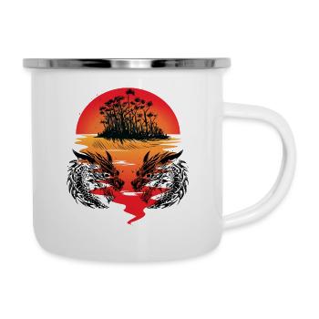 Dragon South Sea Island Fantasy Sunset Sea - Camper Mug - white - Right