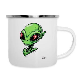 Super-Schicker Alien - Emaille-Tasse - Weiß - Rechts