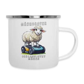 TONDEUSE À GAZON ROBOT MOUTON JE LE FAIS TONDRE MAINTENANT - Tasse émaillée - blanc - Droite
