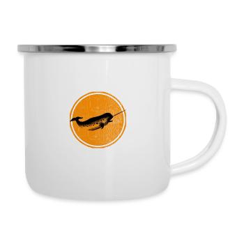 Narval Licorne De La Mer Amoureux Des Animaux De La Mer Jeu De Mots Rétro - Tasse émaillée - blanc - Droite