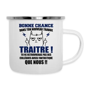 Départ Collègue Collègues Cadeau Traître Chat - Tasse émaillée - blanc - Droite