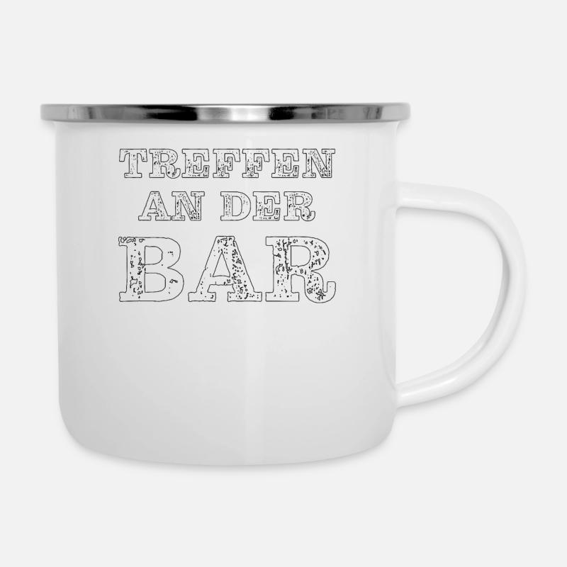 TREFFEN AN DER BAR - Emaille-Tasse - Weiß