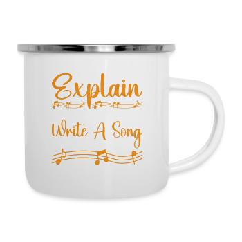Ne peut pas expliquer ses sentiments, mais peut écrire une chanson 3 - Tasse émaillée - blanc - Droite