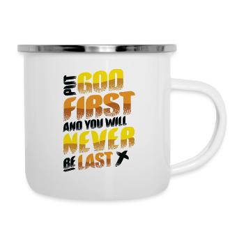 Mettez Dieu en premier Religion Foi - Tasse émaillée - blanc - Droite