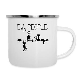 Ew People Black Cat Funny - Camper Mug - white - Right