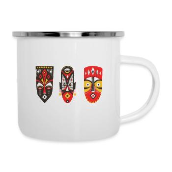 Les Masques Africains 2 - Tasse émaillée - blanc - Droite