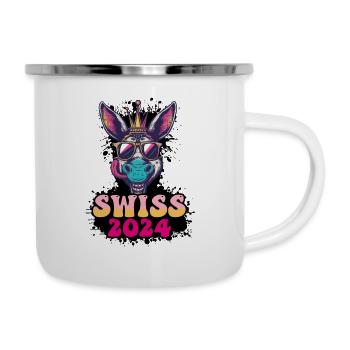 Suisse 2024 Fête Donkey Swiss - Tasse émaillée - blanc - Droite
