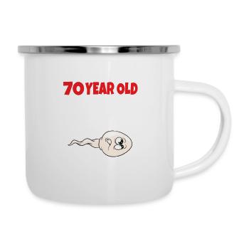 Spermie Hier Ist Ein Altes Bild Von Mir - Emaille-Tasse - Weiß - Rechts
