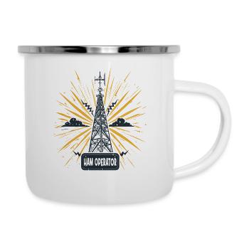 Stolzer Amateurfunk-betreiber - Emaille-Tasse - Weiß - Rechts