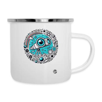 Télescope « Oeil de l’astronomie » - Tasse émaillée - blanc - Droite