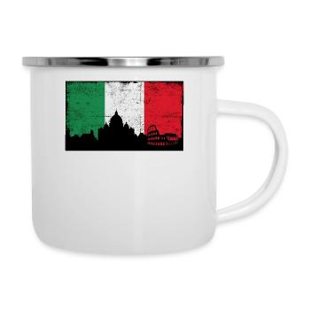Italia - Emaille-Tasse - Weiß - Rechts