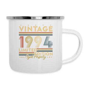 Vinatge 1994 Geburtstagsgeschenk - Emaille-Tasse - Weiß - Rechts