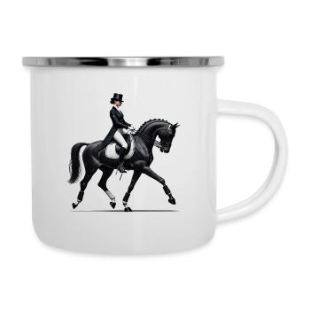 Cavalière de dressage - Tasse émaillée - blanc - Droite