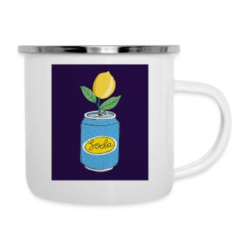 Lemon Soda Can with Fruit Branch – Quirky Art - Camper Mug - white - Right