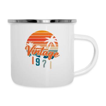 Jahrgang 1971 Retro - Emaille-Tasse - Weiß - Rechts