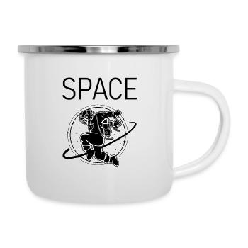 Space Astronaut Weltraum Aliens - Emaille-Tasse - Weiß - Rechts