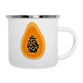 Papaya Verkleidung Obst Kostüm Melone Frucht - Emaille-Tasse - Weiß - Rechts