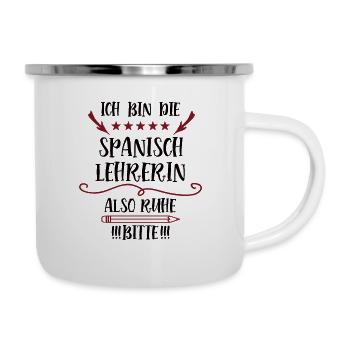 Sprachlehrerin Lehrerin Fremdsprache Spanisch - Emaille-Tasse - Weiß - Rechts