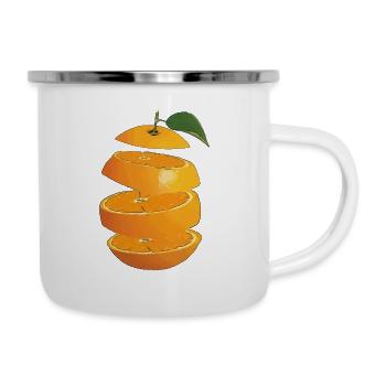 Orange Fruit - Emaille-Tasse - Weiß - Rechts