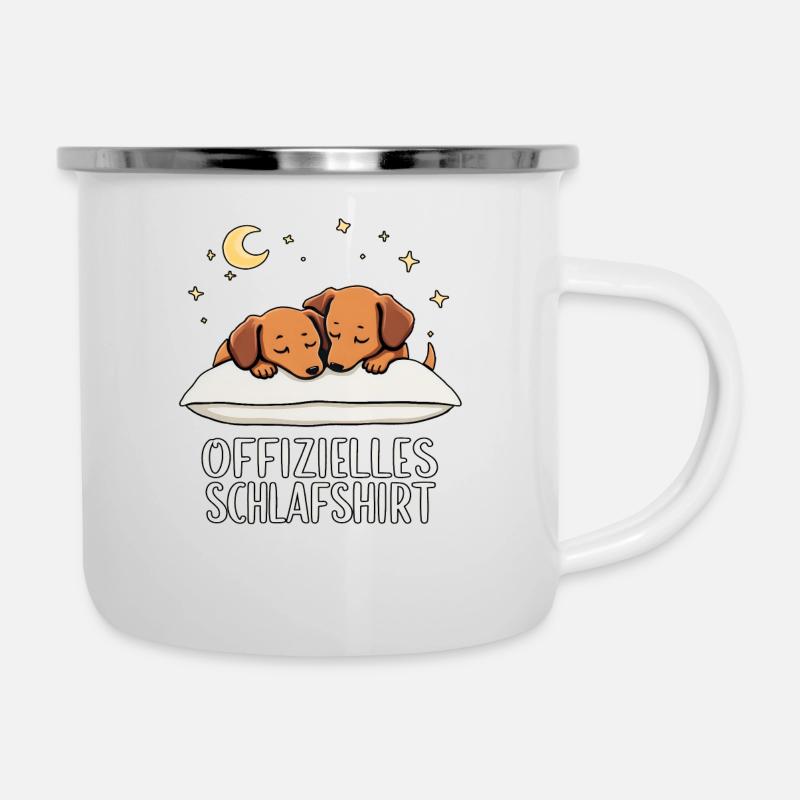 Official Sleeping Shirt Dachshund Pair - Camper Mug - white
