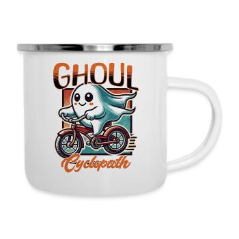 Goule Cyclopathe Drôle Fantôme Conducteur - Tasse émaillée - blanc - Droite