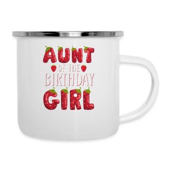 Aunt Of The Birthday Girl Strawberry First Bday - Camper Mug - white - Right