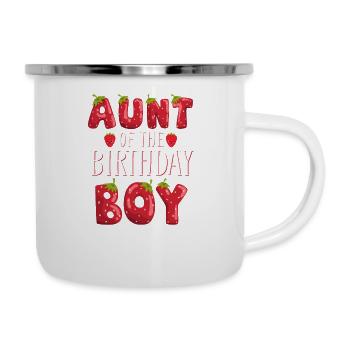Aunt Of The Birthday Boy Strawberry First Birthday - Camper Mug - white - Right