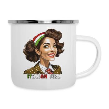 FEMME ITALIE FILLE ITALIENNE - Tasse émaillée - blanc - Droite