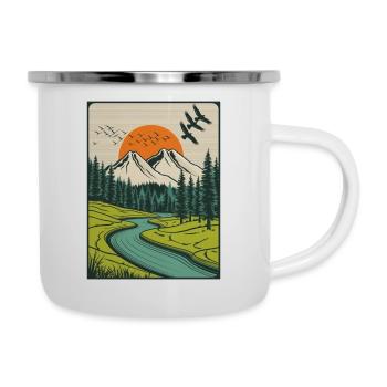 Landscape nature forest - Camper Mug - white - Right