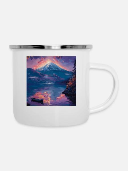 Japan - Emaille-Tasse - Weiß