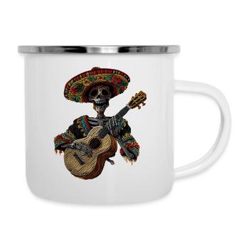 Ukulele Mexikanisches Skelett - Emaille-Tasse - Weiß - Rechts
