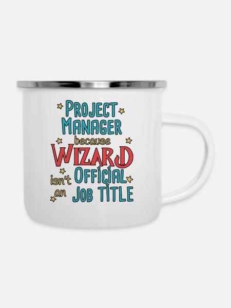 Project Manager Wizard - Emaille-Tasse - Weiß