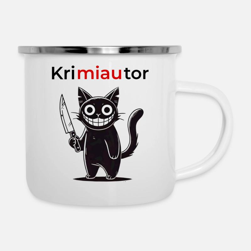 KriMIAUtor - Emaille-Tasse - Weiß