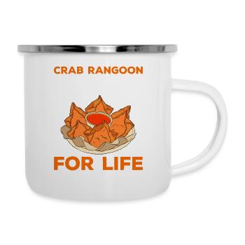 Crab Rangoon Asia Food - Emaille-Tasse - Weiß - Rechts