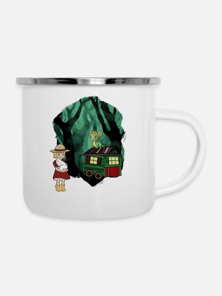 Märchen Märchenfigur Drache Wald Abenteuer - Emaille-Tasse - Weiß