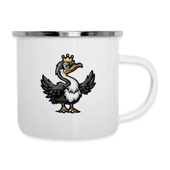 Couronne de dessin animé d’autruche - Tasse émaillée - blanc - Droite