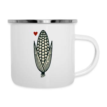 Épi de maïs - Tasse émaillée - blanc - Droite