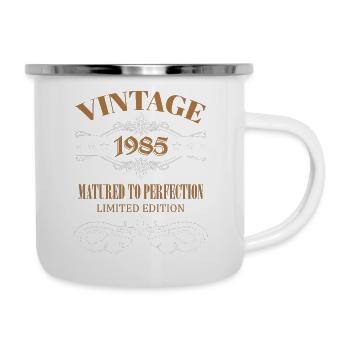 Cadeau Vintage 40ème Anniversaire Année de Naissance 1985 - Tasse émaillée - blanc - Droite