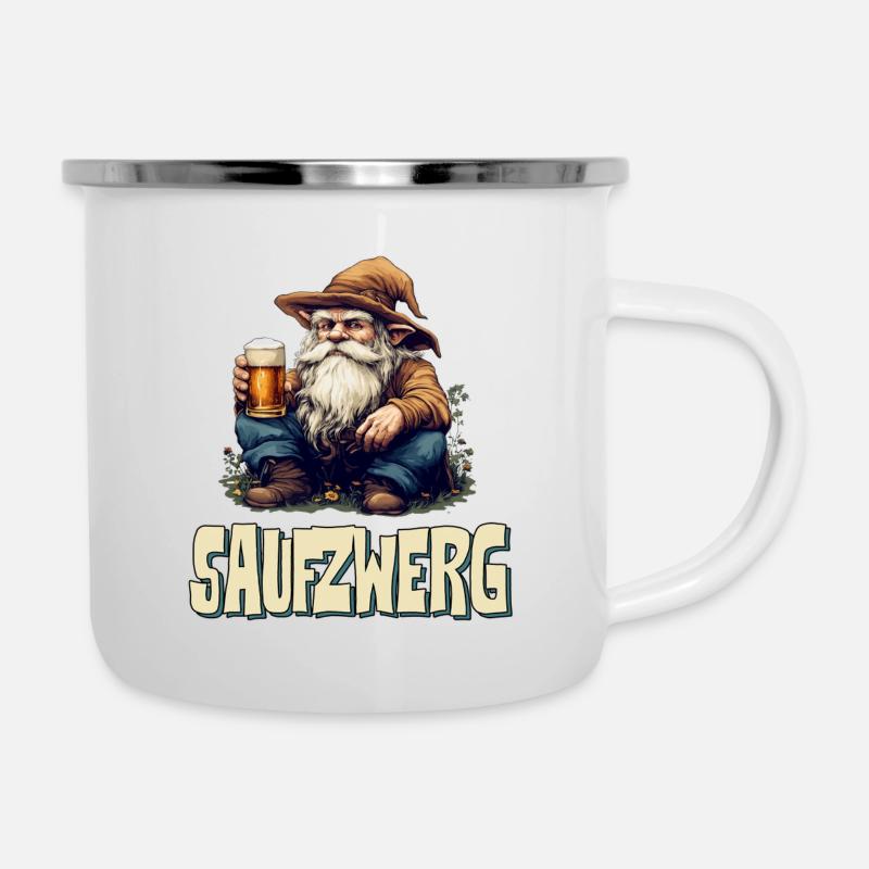Saufzwerg - carnaval amusant - Tasse émaillée - blanc