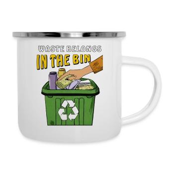 GARBAGE CAN WASTE BELONGS IN THE BIN - Camper Mug - white - Right