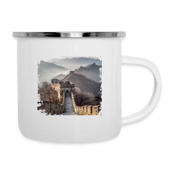 Große Mauer - Emaille-Tasse - Weiß - Rechts