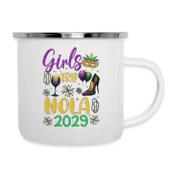 Voyage entre filles NOLA 2029 - Tasse émaillée - blanc - Droite