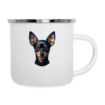 Dog Face - English Toy Terrier - Camper Mug - white - Right