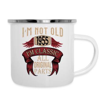 not old classic haha witzig - Emaille-Tasse - Weiß - Rechts