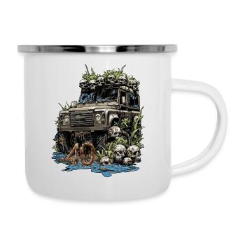 Offroad Off Road Birthday 40 - Emaille-Tasse - Weiß - Rechts