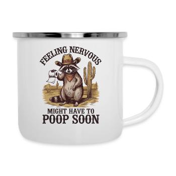 Intestin irritable Syndrom Cowboy Raton laveur Cowboy - Tasse émaillée - blanc - Droite