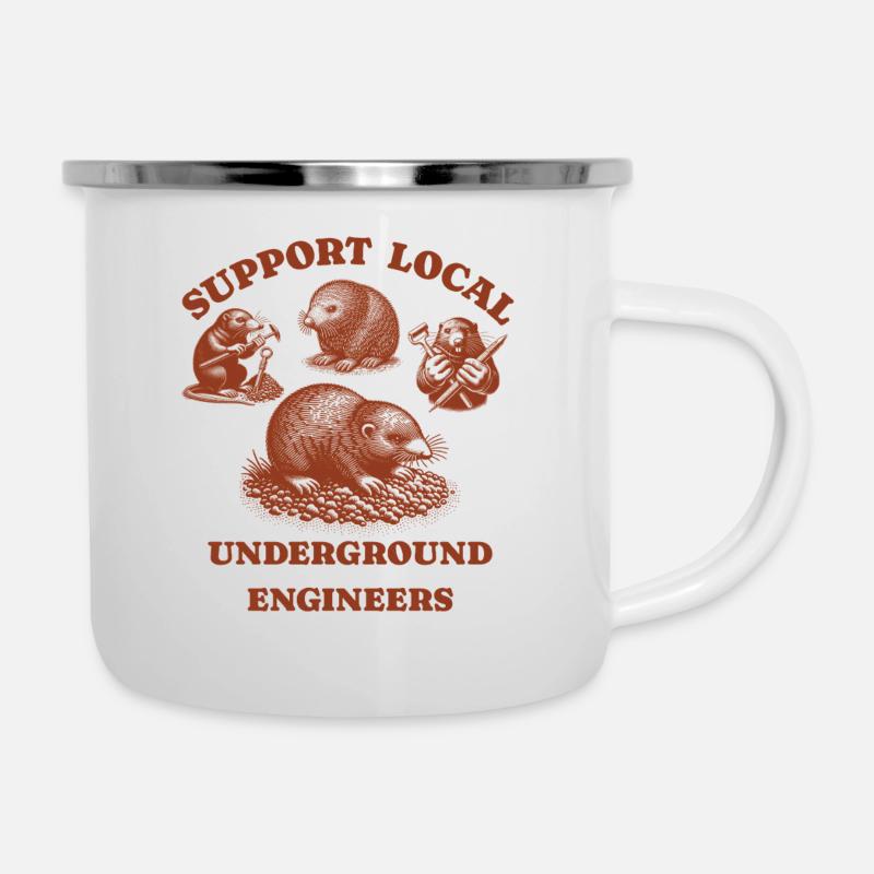 Mole Love Support Local underground engineers - Camper Mug - white