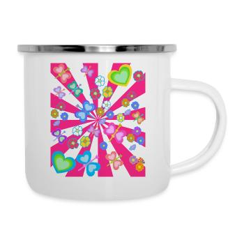 Printemps Eté Enfants Enfant Rétro Vintage Années 80 - Tasse émaillée - blanc - Droite